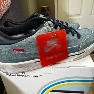 Nike SB Denim Sneakers with Supreme Tag